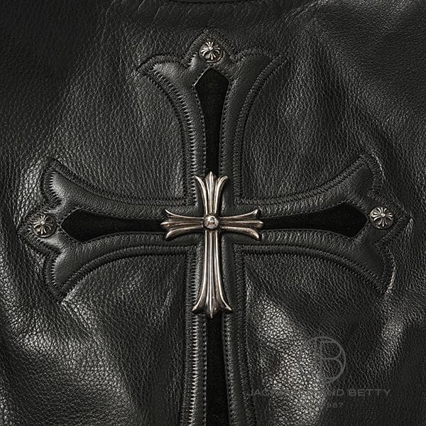 クロムハーツ セメタリー クロスレザーベスト[] Chrome Hearts