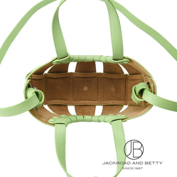 BOTTEGA VENETA THE SHELLピスタチオ Bottega Veneta - The Shell Pistachio Leather Mini Basket Bag