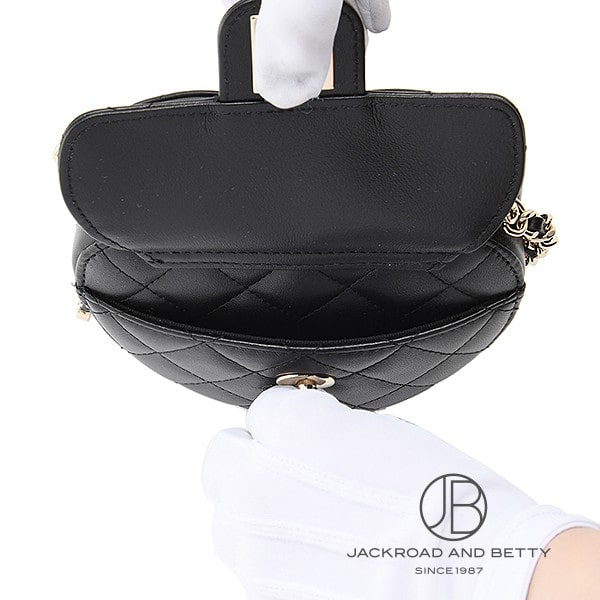 マトラッセ ハート チェーン クラッチ バッグ ブラック 黒[AP2784