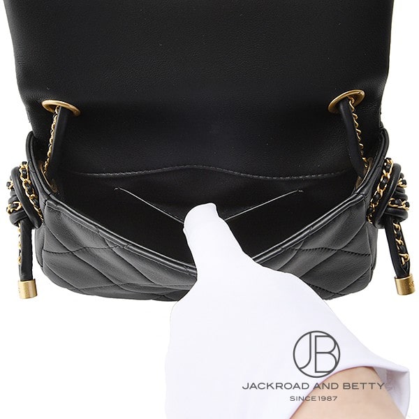 マトラッセ トップハンドル フラップ バッグ ブラック 黒[AS5298