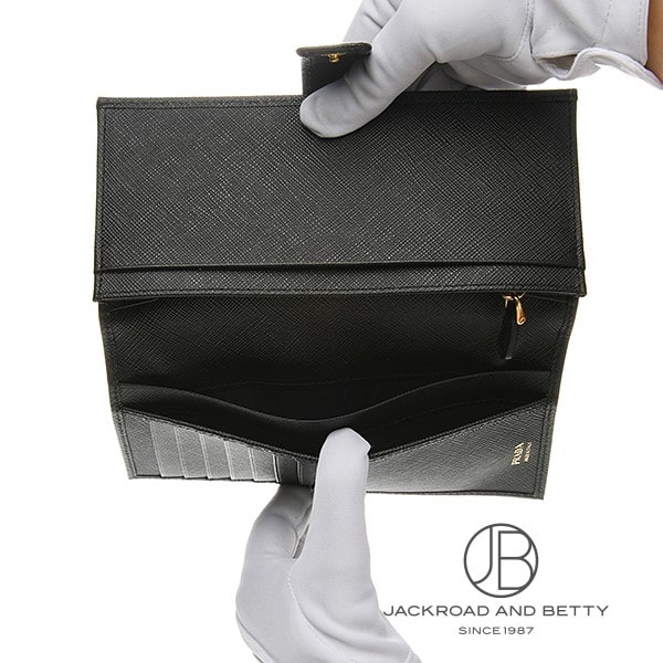 サフィアーノレザー ウォレット ネロ ブラック 黒[1MV025 QWA F0002