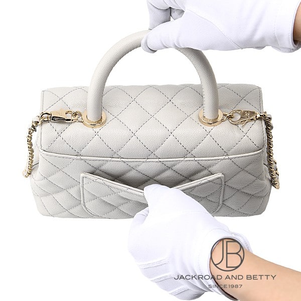 マトラッセ ココハンドル 24 トップハンドル フラップ バッグ グレー