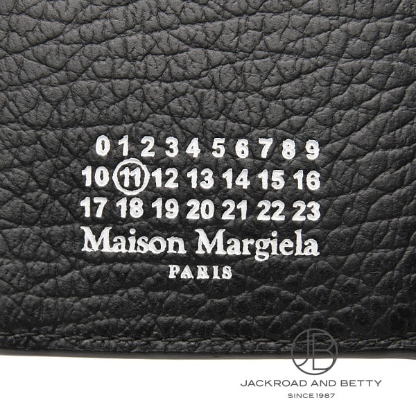 【ポタージュ】 マルジェラ 4ステッチ 三つ折り ウォレット ブラック 4ステッチ 三つ折り ウォレット ブラック 黒