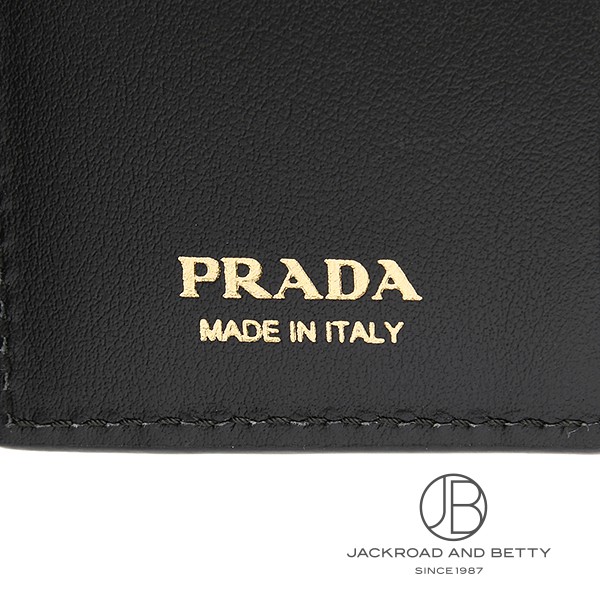 【PRADA】プラダ★Calf Leather Wallet★カーフレザー 財布 シティカーフレザー タブ ウォレット ネロ ブラック 黒[1MV204