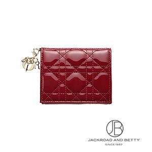 気品漂うColor♪【 Dior 】Lady Dior Jasmine カードホルダー Lady Dior Jasmine Card Holder Black Patent Cannage Calfskin