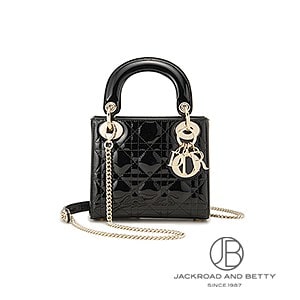 Lady Dior (レディディオール)ミニ折り財布　ブラック Christian Dior ディオール Lady Gardenia ウォレット ミニ