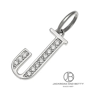 PT900 イニシャル ダイヤモンド ペンダントトップ J[] PT900 Initial