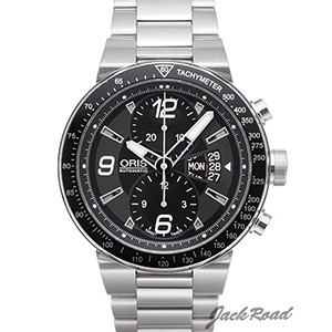 ORIS ウィリアムズ F1 クロノグラフ 時計 ブラック オリス ウイリアムズF1 クロノグラフデイデイト SS 自動巻 ｜ ORIS