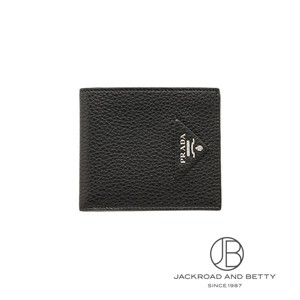 PRADA プラダ ヴィッテログレイン レザー 革 黒 ウォレット ブラック ☆PRADA☆プラダ ヴィッテログレイン 二つ折り 財布 シボ革 ブラック