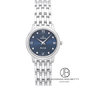 オメガ OMEGA 腕時計 デ・ヴィル プレステージ 424.10.27.60.53.001 8ポイント ダイヤインデックス サンレイ ブルー文字盤 SS クオーツアナログ 【中古】 OMEGA - オメガ OMEGA 腕時計 デ・ヴィル プレステージ 424.10.27.60
