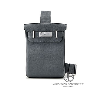 エルメス　斜めがけ　グレー エールライン HERMES エルメス ショルダーポーチ グレー＜USED