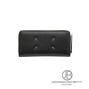 ☆メゾンマルジェラ☆ウォレット ジップ アラウンド ウォレット ブラック 黒[S56UI0110P4745T8013] Four